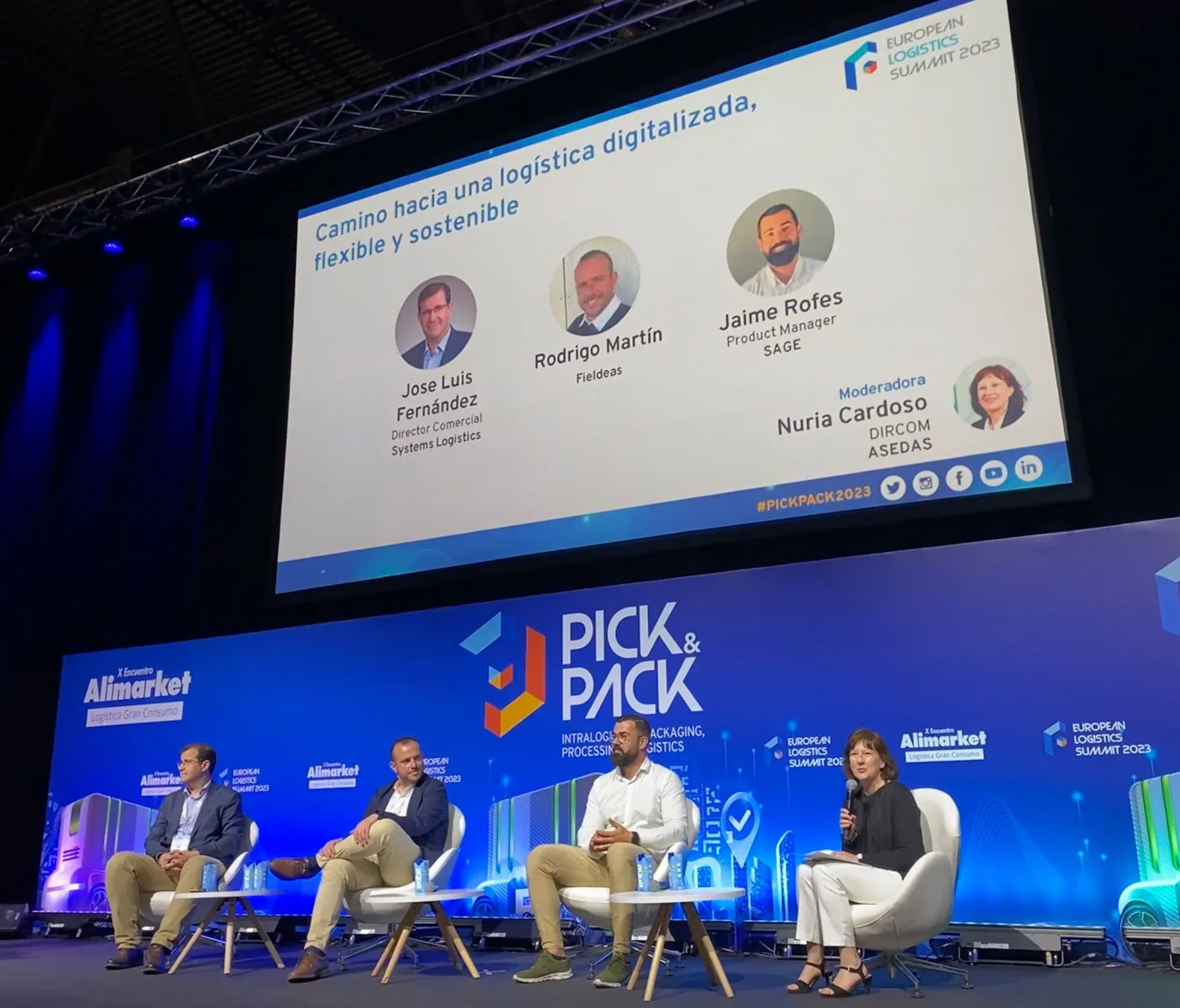 Jaime Rofes, de Polpoo, en la mesa redonda sobre logística digitalizada del European Logistics Summit en la feria Pick&Pack